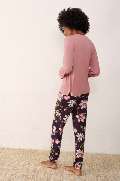 Conjunto Bata y Pijama rosa vintage, Promise