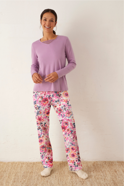 Pijama modal FLORAL lila, Promise